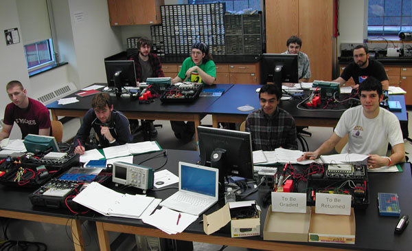 students at work
